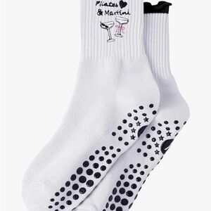 White Grip Socks with Black Dots
